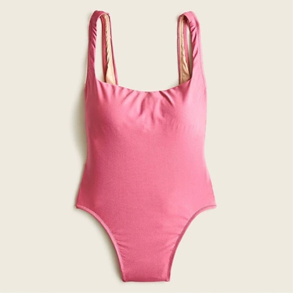NWT J.Crew Shiny Squareneck One-Piece Swimsuit